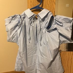 Zara cotton cold shoulder top